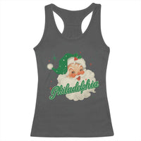 Christmas Philadelphia Football Racerback Tank Top Vintage Santa Philly Lovers - Wonder Print Shop