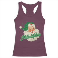 Christmas Philadelphia Football Racerback Tank Top Vintage Santa Philly Lovers - Wonder Print Shop