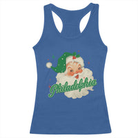 Christmas Philadelphia Football Racerback Tank Top Vintage Santa Philly Lovers - Wonder Print Shop