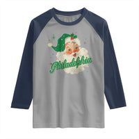 Christmas Philadelphia Football Raglan Shirt Vintage Santa Philly Lovers - Wonder Print Shop