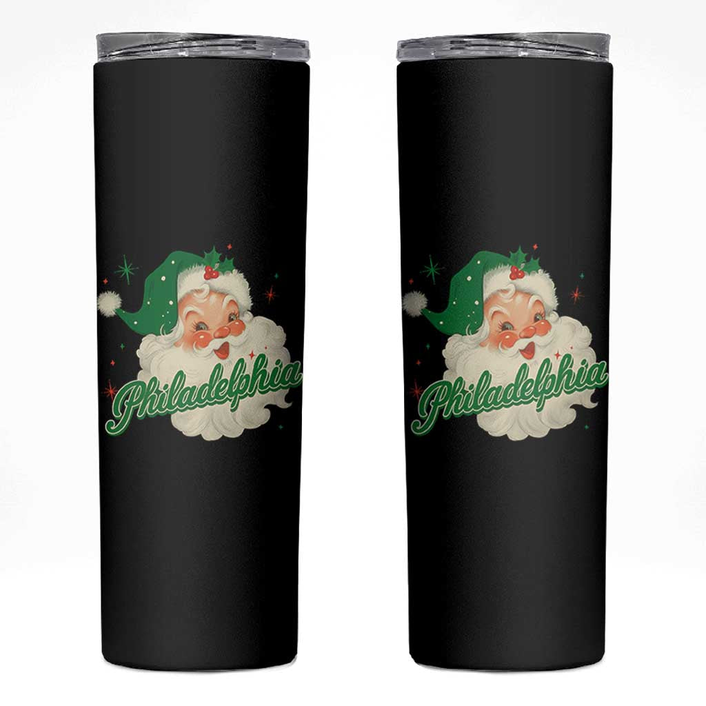 Christmas Philadelphia Football Skinny Tumbler Vintage Santa Philly Lovers - Wonder Print Shop