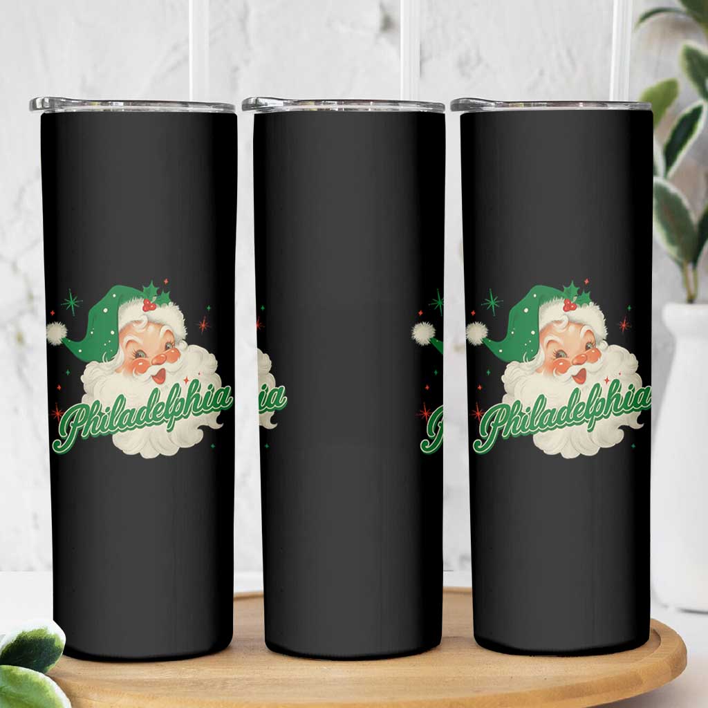 Christmas Philadelphia Football Skinny Tumbler Vintage Santa Philly Lovers - Wonder Print Shop