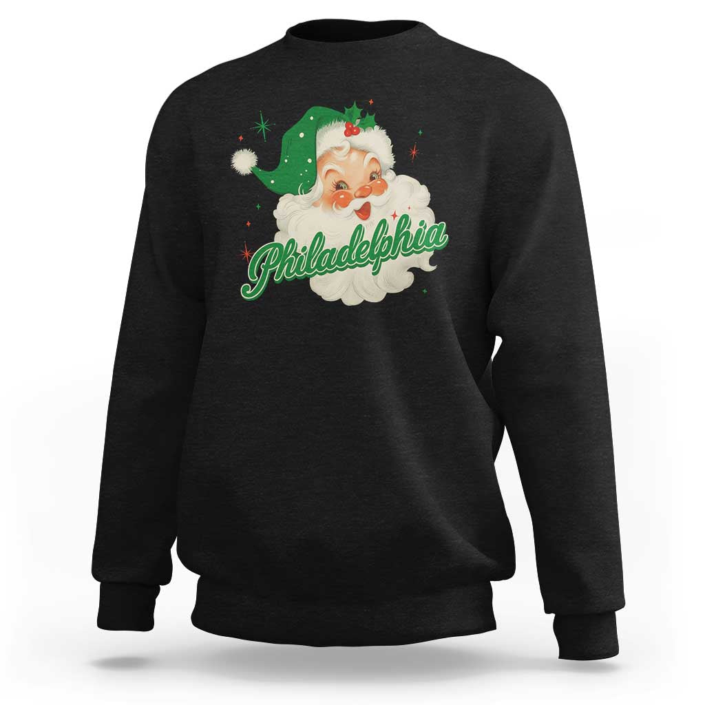 Christmas Philadelphia Football Sweatshirt Vintage Santa Philly Lovers - Wonder Print Shop