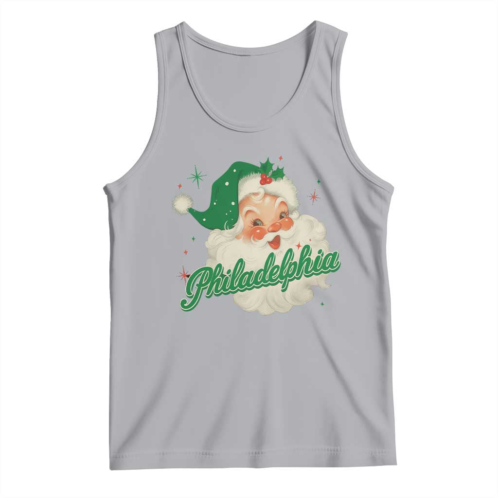 Christmas Philadelphia Football Tank Top Vintage Santa Philly Lovers - Wonder Print Shop