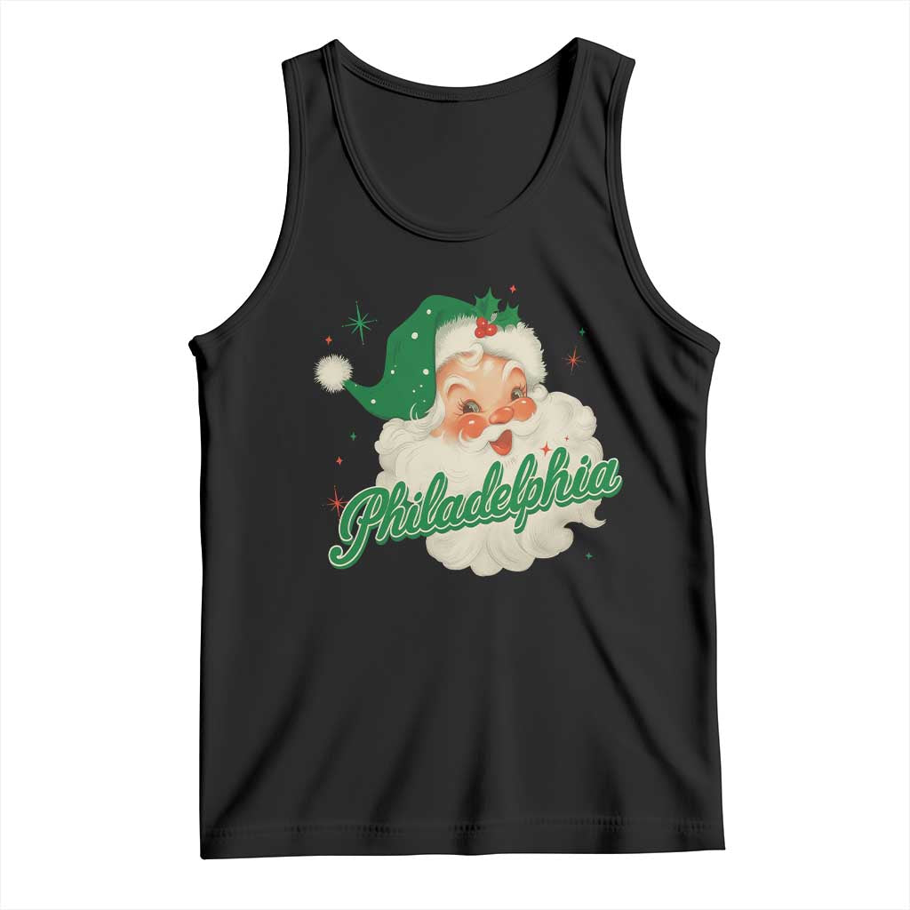 Christmas Philadelphia Football Tank Top Vintage Santa Philly Lovers - Wonder Print Shop