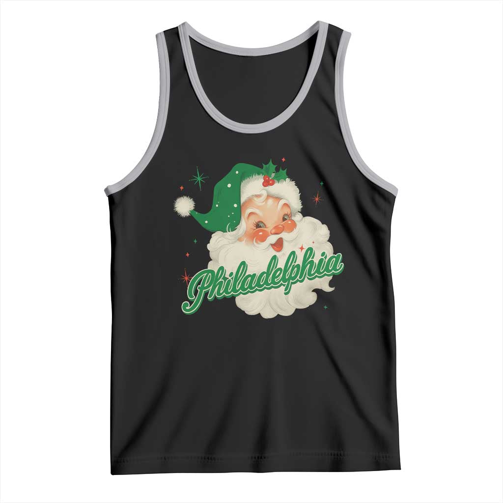 Christmas Philadelphia Football Tank Top Vintage Santa Philly Lovers - Wonder Print Shop