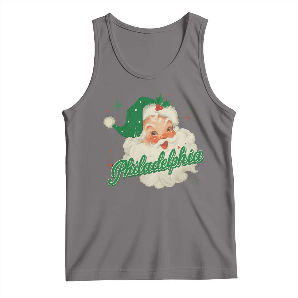 Christmas Philadelphia Football Tank Top Vintage Santa Philly Lovers - Wonder Print Shop