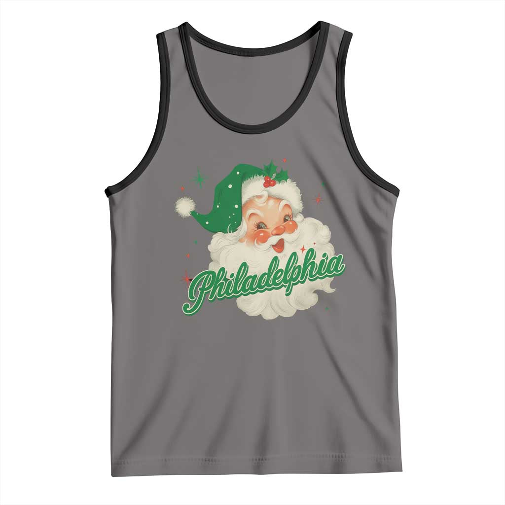 Christmas Philadelphia Football Tank Top Vintage Santa Philly Lovers - Wonder Print Shop
