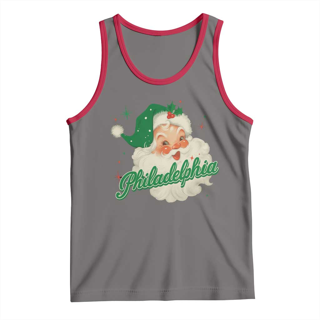 Christmas Philadelphia Football Tank Top Vintage Santa Philly Lovers - Wonder Print Shop