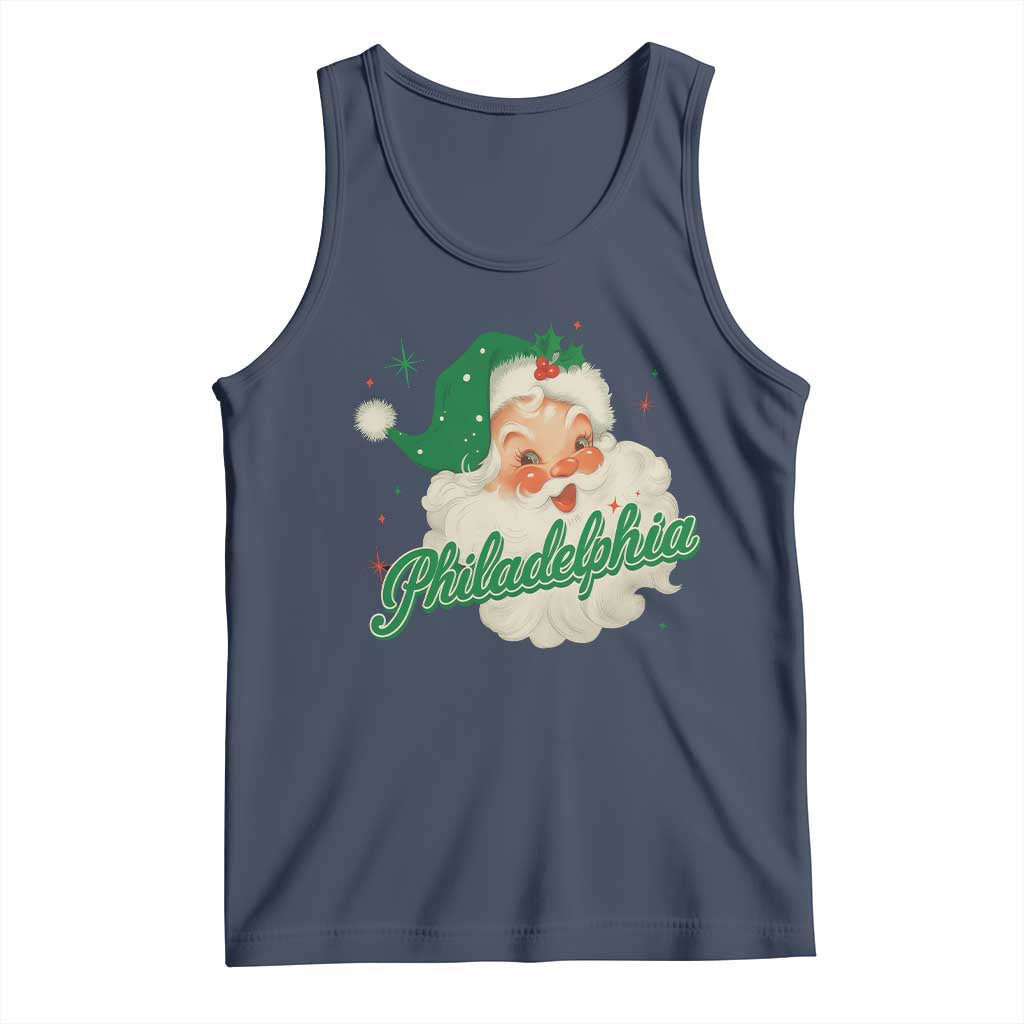 Christmas Philadelphia Football Tank Top Vintage Santa Philly Lovers - Wonder Print Shop