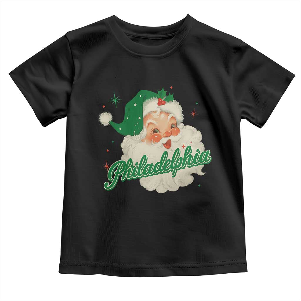 Christmas Philadelphia Football Toddler T Shirt Vintage Santa Philly Lovers - Wonder Print Shop