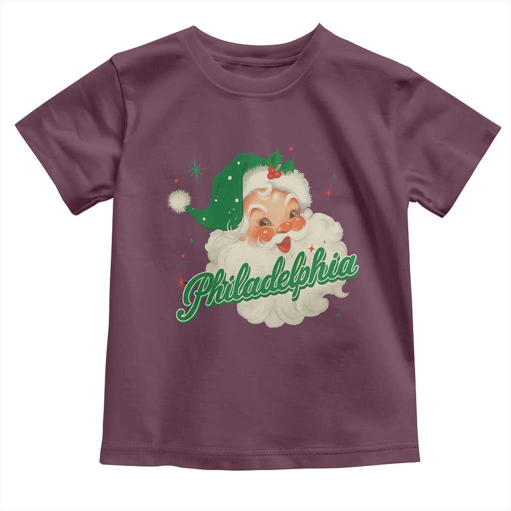 Christmas Philadelphia Football Toddler T Shirt Vintage Santa Philly Lovers - Wonder Print Shop