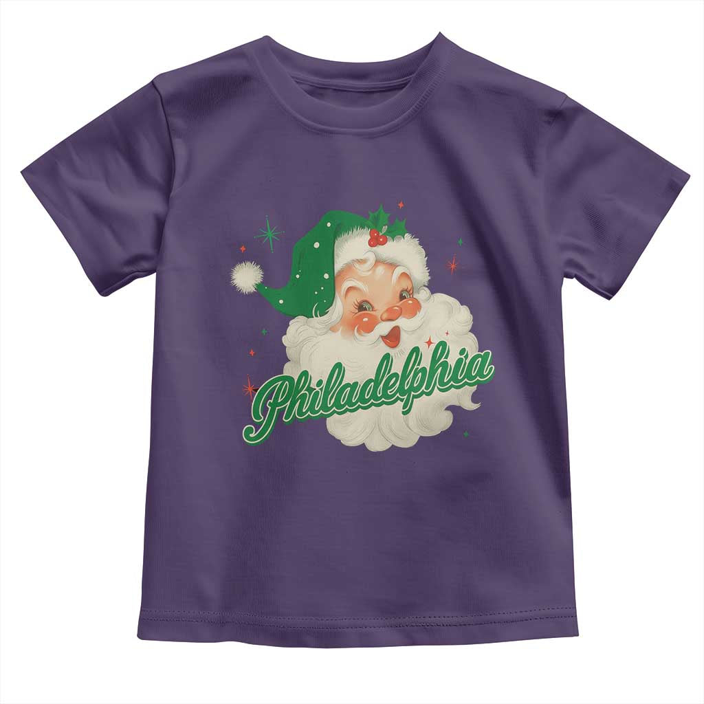 Christmas Philadelphia Football Toddler T Shirt Vintage Santa Philly Lovers - Wonder Print Shop