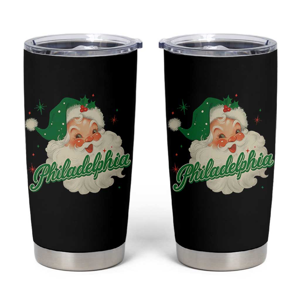 Christmas Philadelphia Football Tumbler Cup Vintage Santa Philly Lovers - Wonder Print Shop