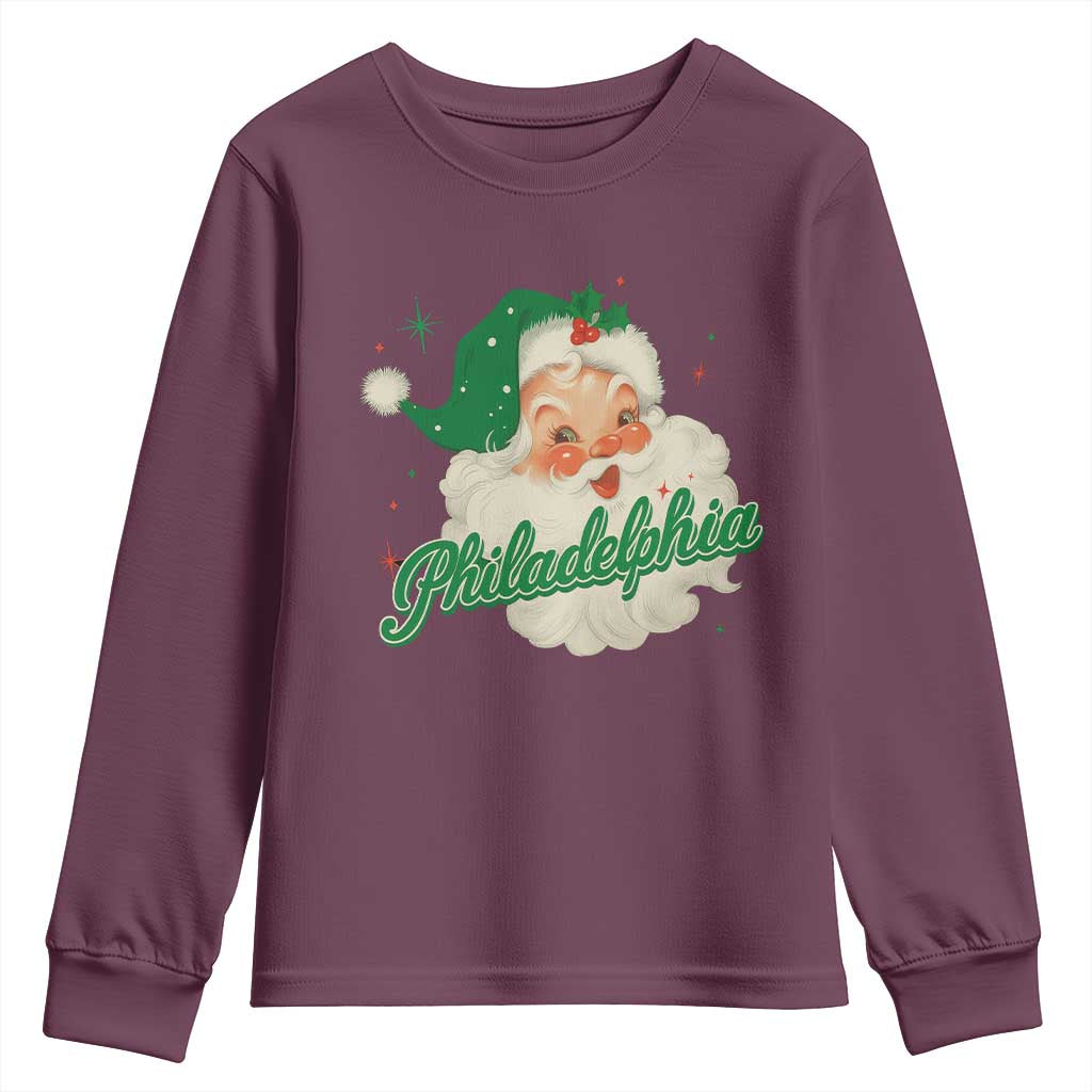 Christmas Philadelphia Football Youth Sweatshirt Vintage Santa Philly Lovers - Wonder Print Shop