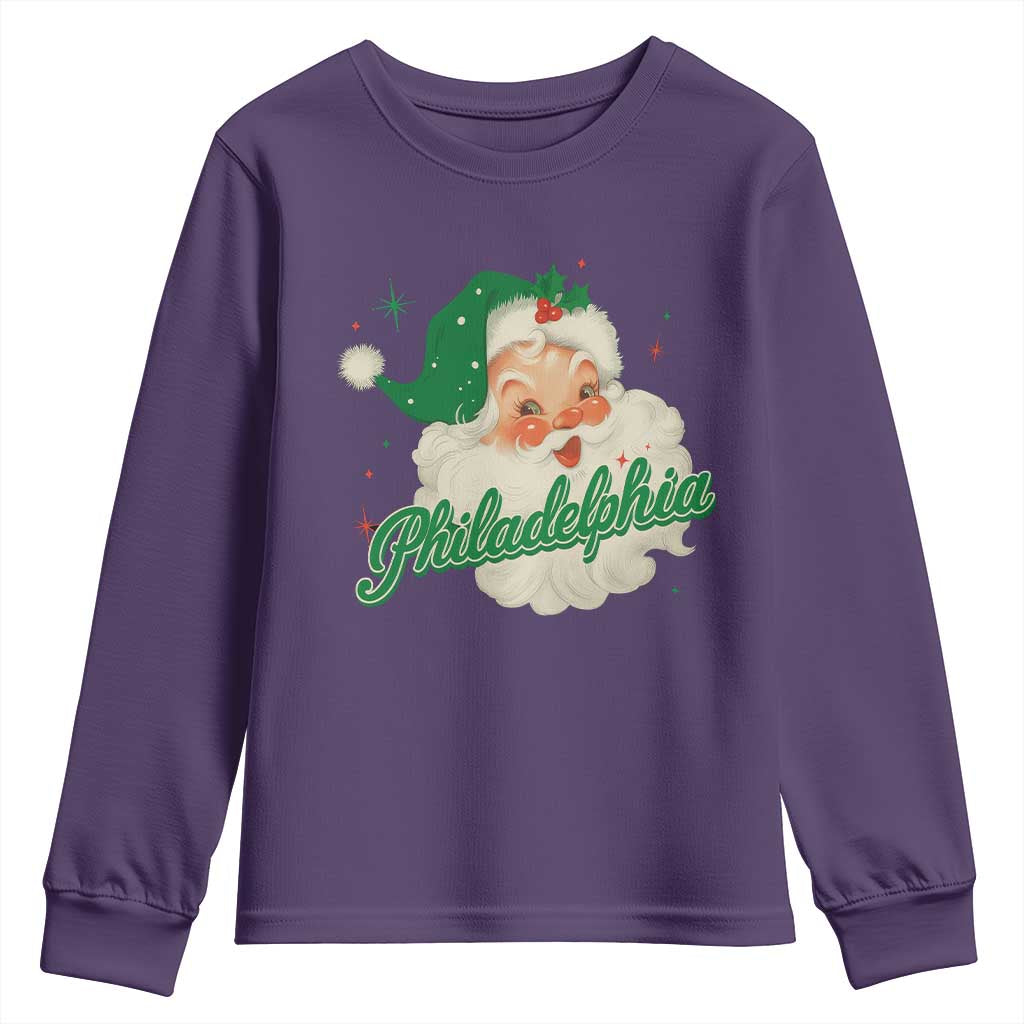 Christmas Philadelphia Football Youth Sweatshirt Vintage Santa Philly Lovers - Wonder Print Shop