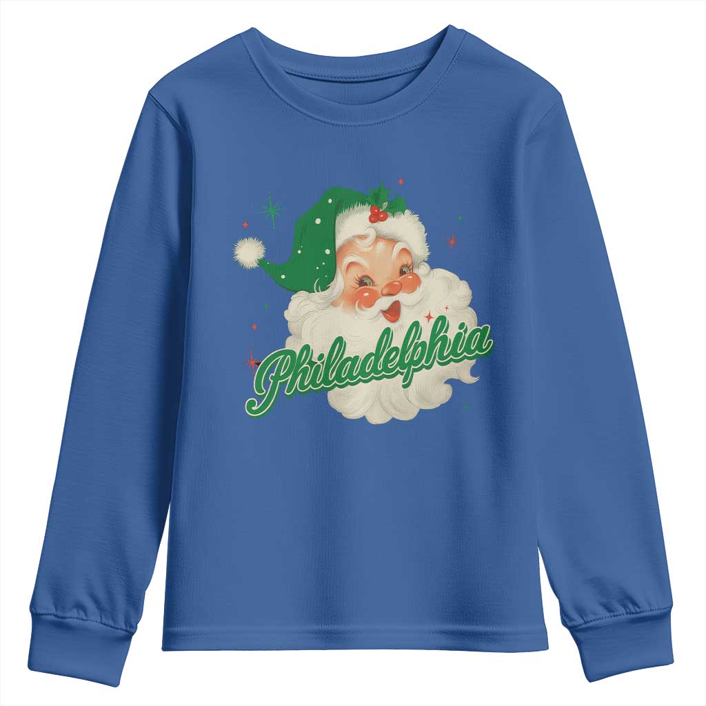 Christmas Philadelphia Football Youth Sweatshirt Vintage Santa Philly Lovers - Wonder Print Shop