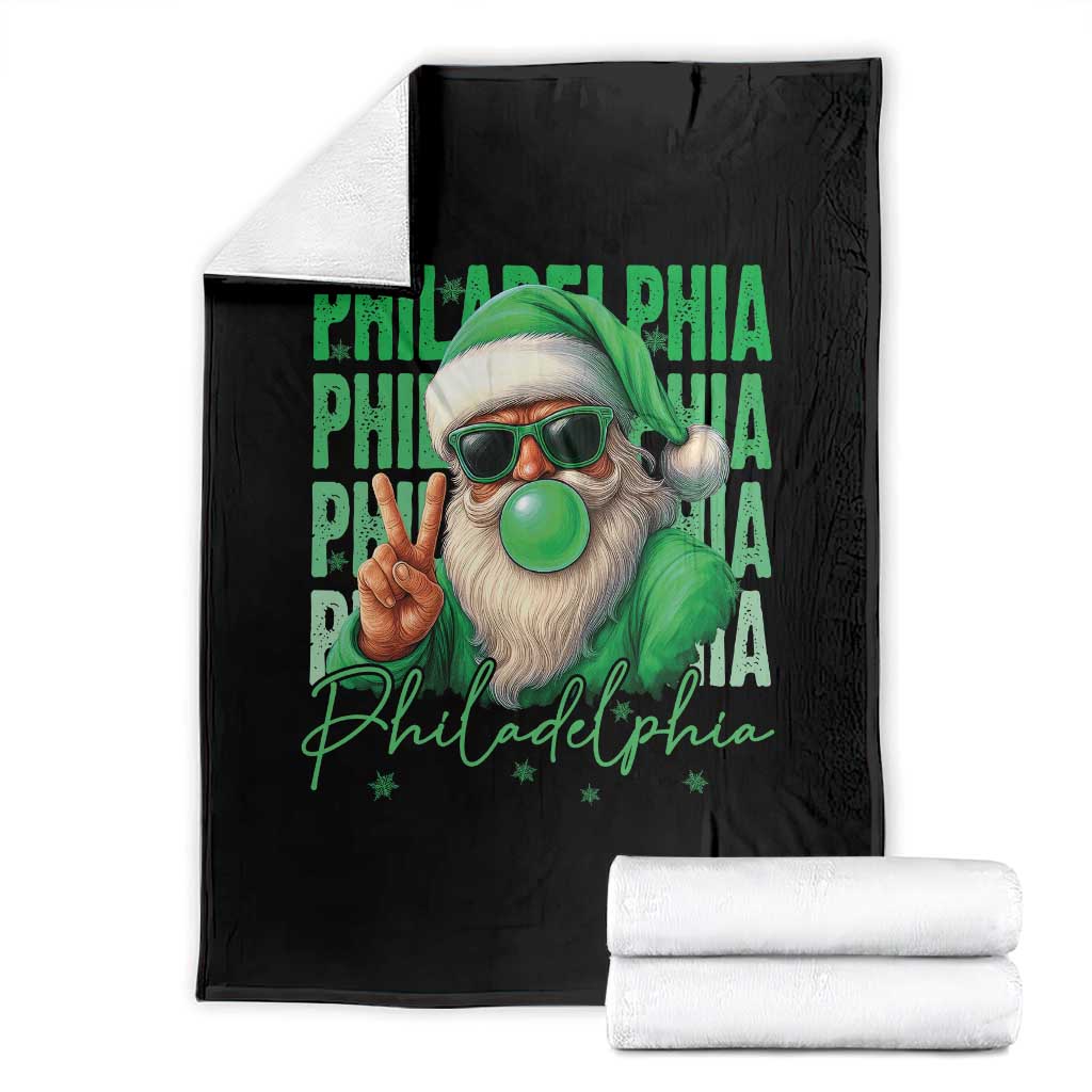 Philadelphia Football Christmas Throw Blanket Santa Retro Philly Fan - Wonder Print Shop