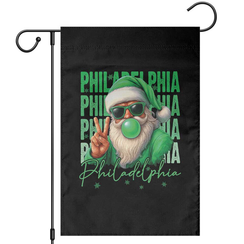 Philadelphia Football Christmas Garden Flag Santa Retro Philly Fan - Wonder Print Shop