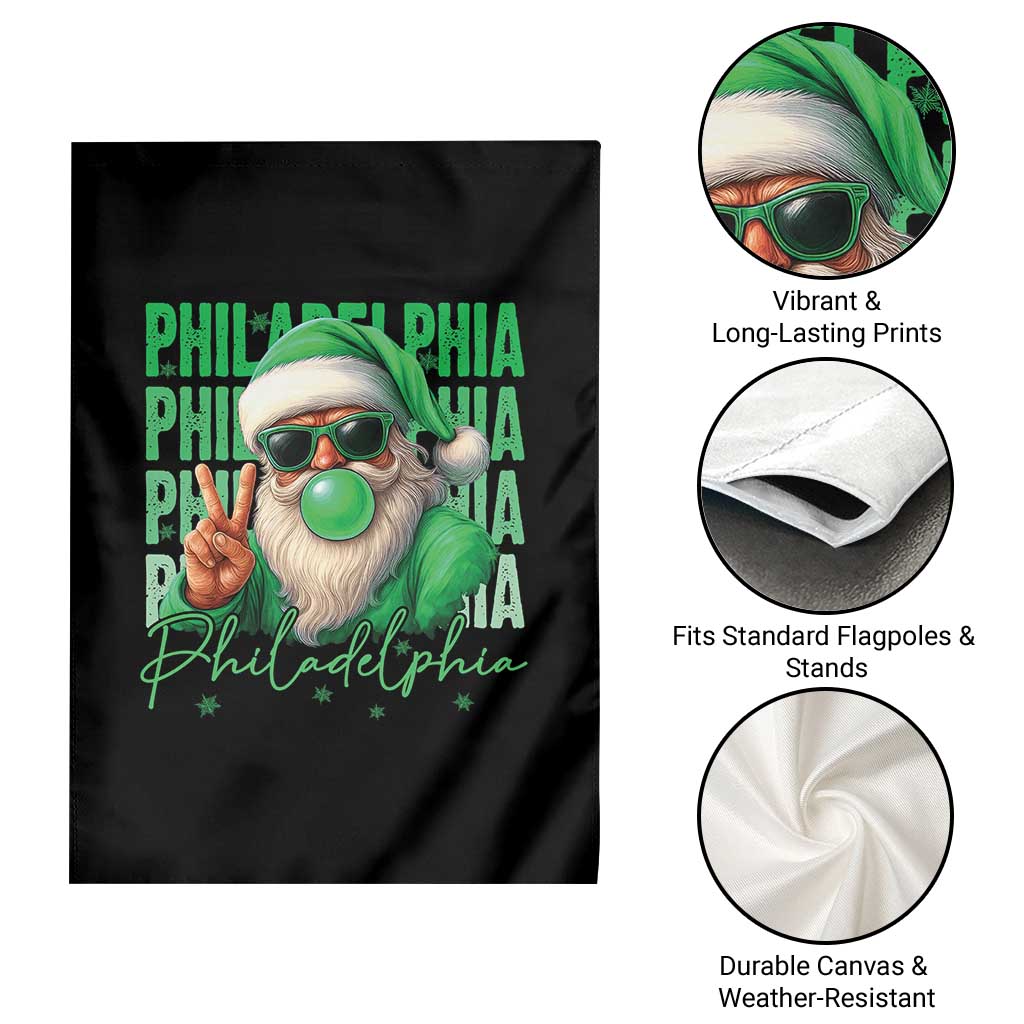 Philadelphia Football Christmas Garden Flag Santa Retro Philly Fan - Wonder Print Shop