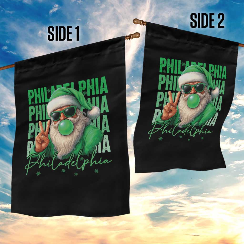 Philadelphia Football Christmas Garden Flag Santa Retro Philly Fan - Wonder Print Shop
