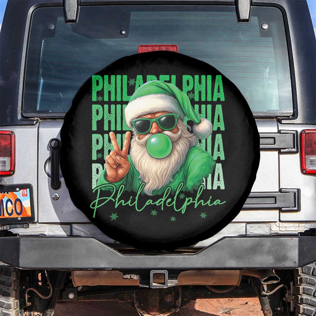 Philadelphia Football Christmas Spare Tire Cover Santa Retro Philly Fan - Wonder Print Shop