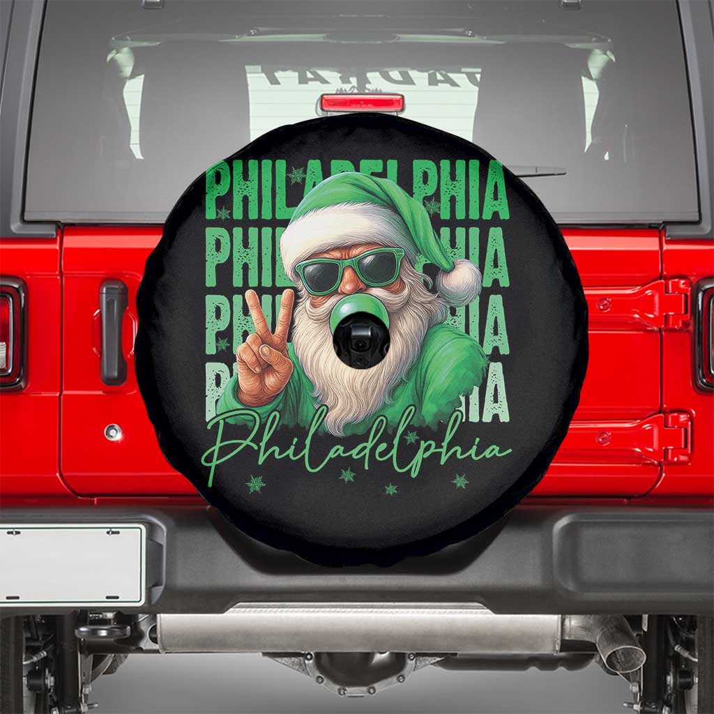 Philadelphia Football Christmas Spare Tire Cover Santa Retro Philly Fan - Wonder Print Shop