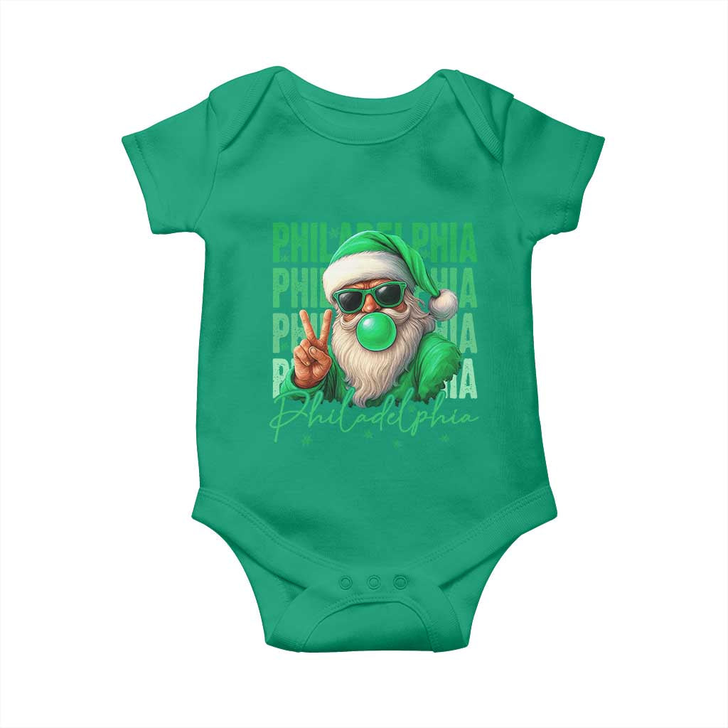 Philadelphia Football Christmas Baby Onesie Santa Retro Philly Fan - Wonder Print Shop