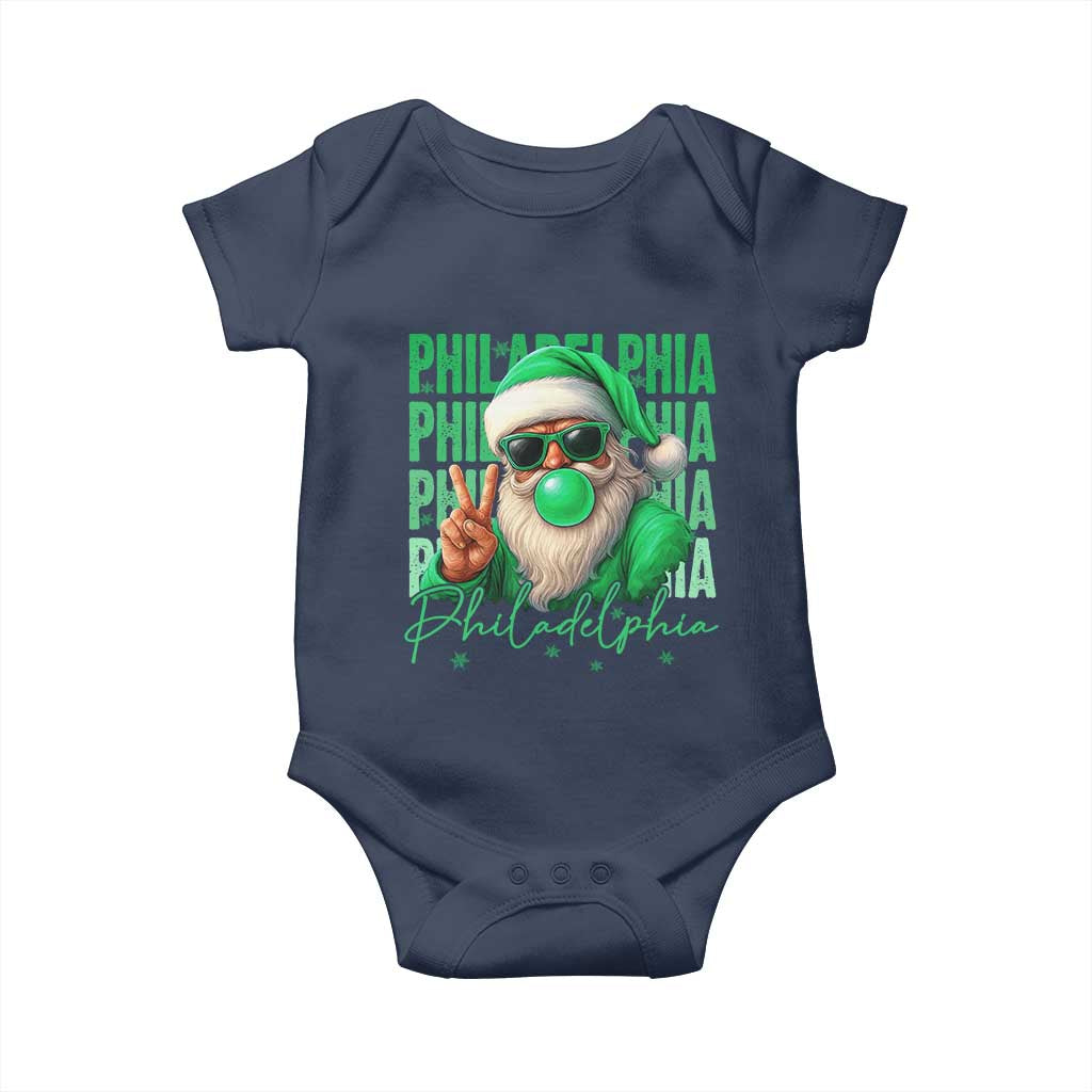 Philadelphia Football Christmas Baby Onesie Santa Retro Philly Fan - Wonder Print Shop