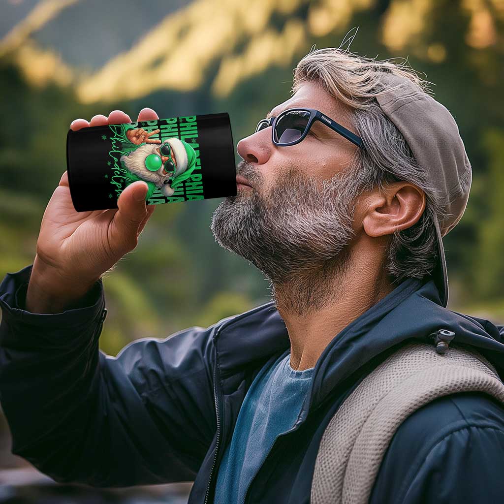 Philadelphia Football Christmas 4 in 1 Can Cooler Tumbler Santa Retro Philly Fan - Wonder Print Shop