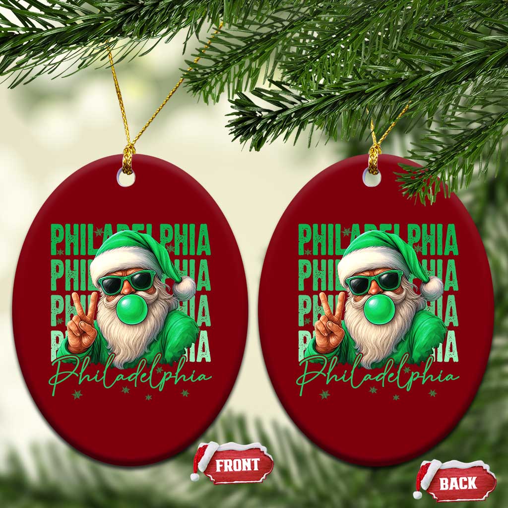 Philadelphia Football Christmas Ceramic Ornament Santa Retro Philly Fan - Wonder Print Shop