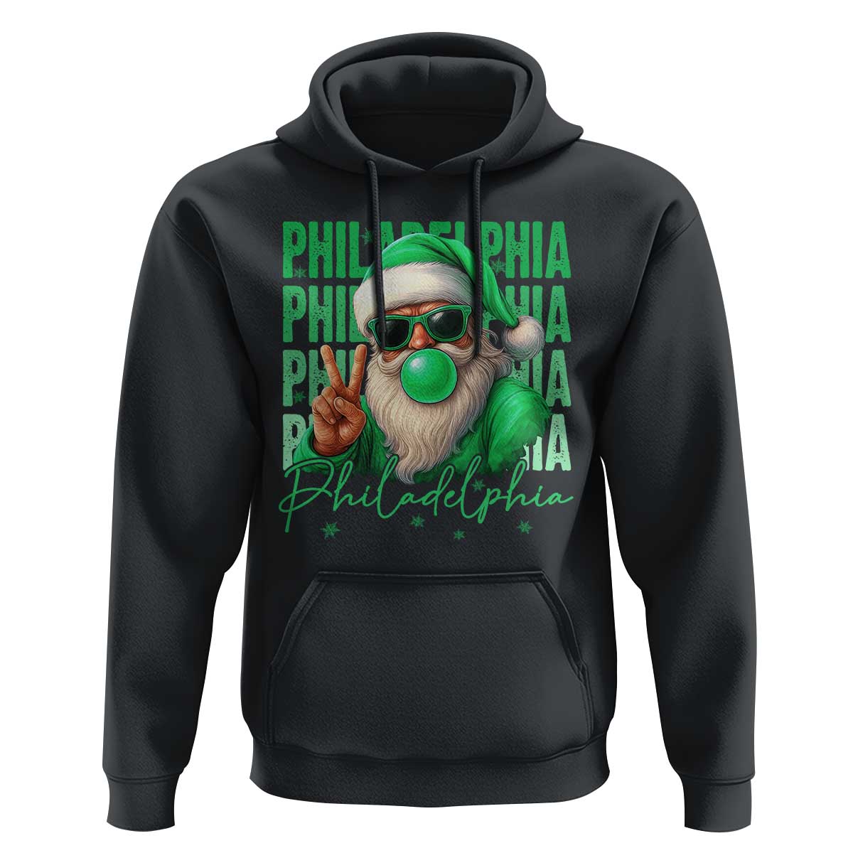 Philadelphia Football Christmas Hoodie Santa Retro Philly Fan - Wonder Print Shop