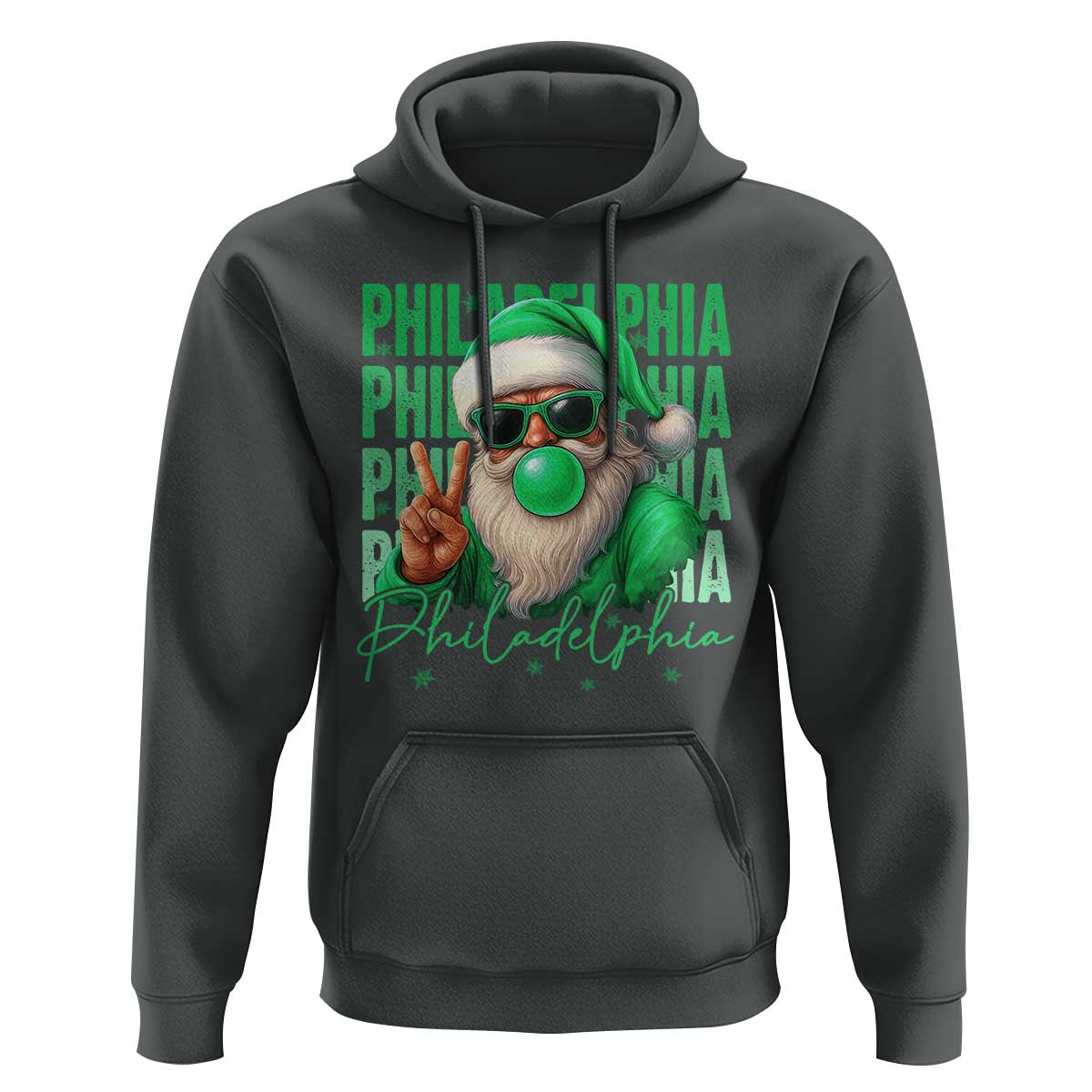 Philadelphia Football Christmas Hoodie Santa Retro Philly Fan - Wonder Print Shop
