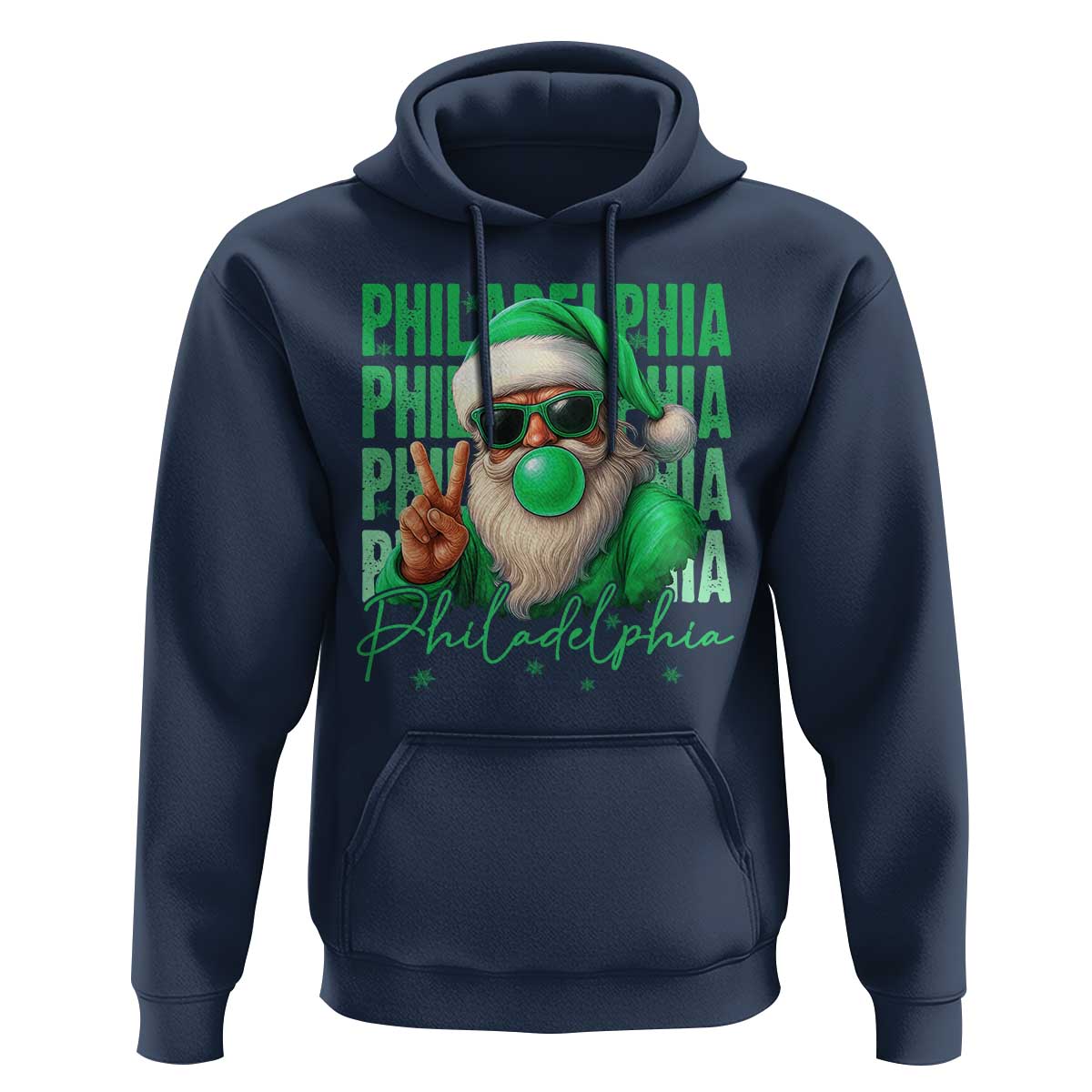 Philadelphia Football Christmas Hoodie Santa Retro Philly Fan - Wonder Print Shop