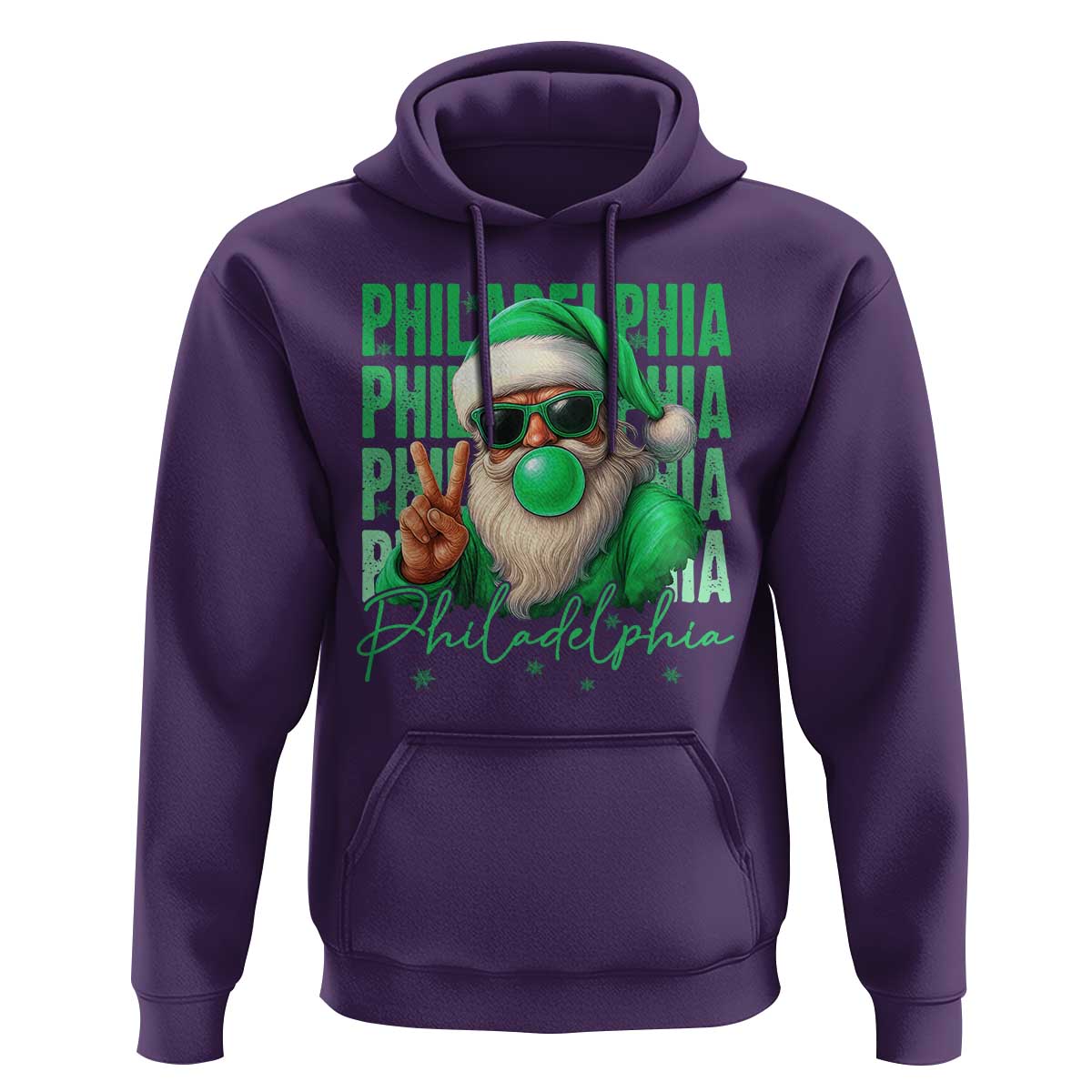 Philadelphia Football Christmas Hoodie Santa Retro Philly Fan - Wonder Print Shop