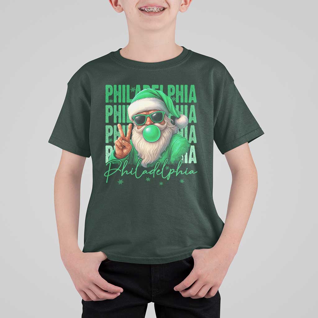 Philadelphia Football Christmas T Shirt For Kid Santa Retro Philly Fan - Wonder Print Shop
