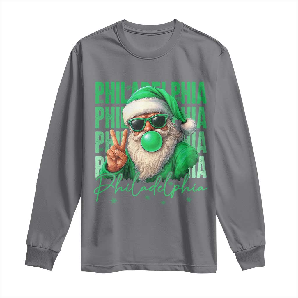 Philadelphia Football Christmas Long Sleeve Shirt Santa Retro Philly Fan - Wonder Print Shop