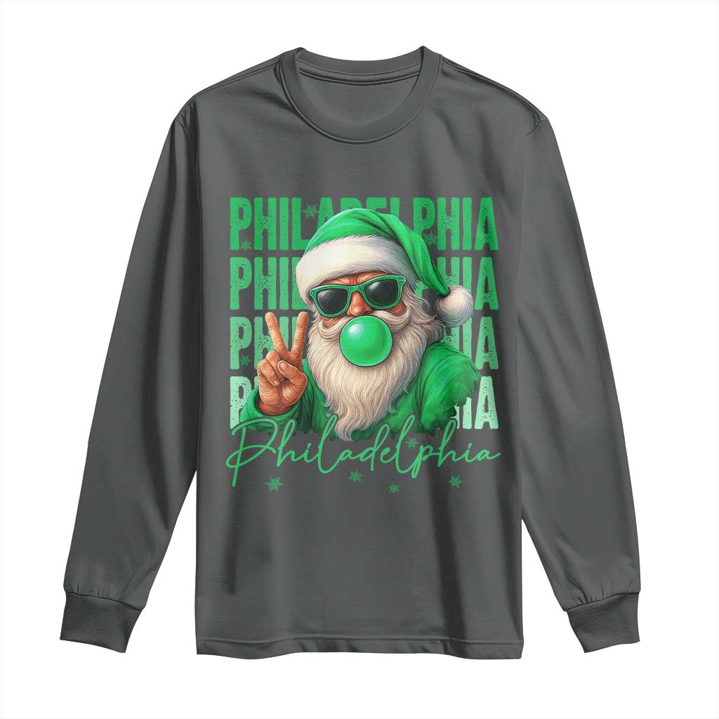 Philadelphia Football Christmas Long Sleeve Shirt Santa Retro Philly Fan - Wonder Print Shop