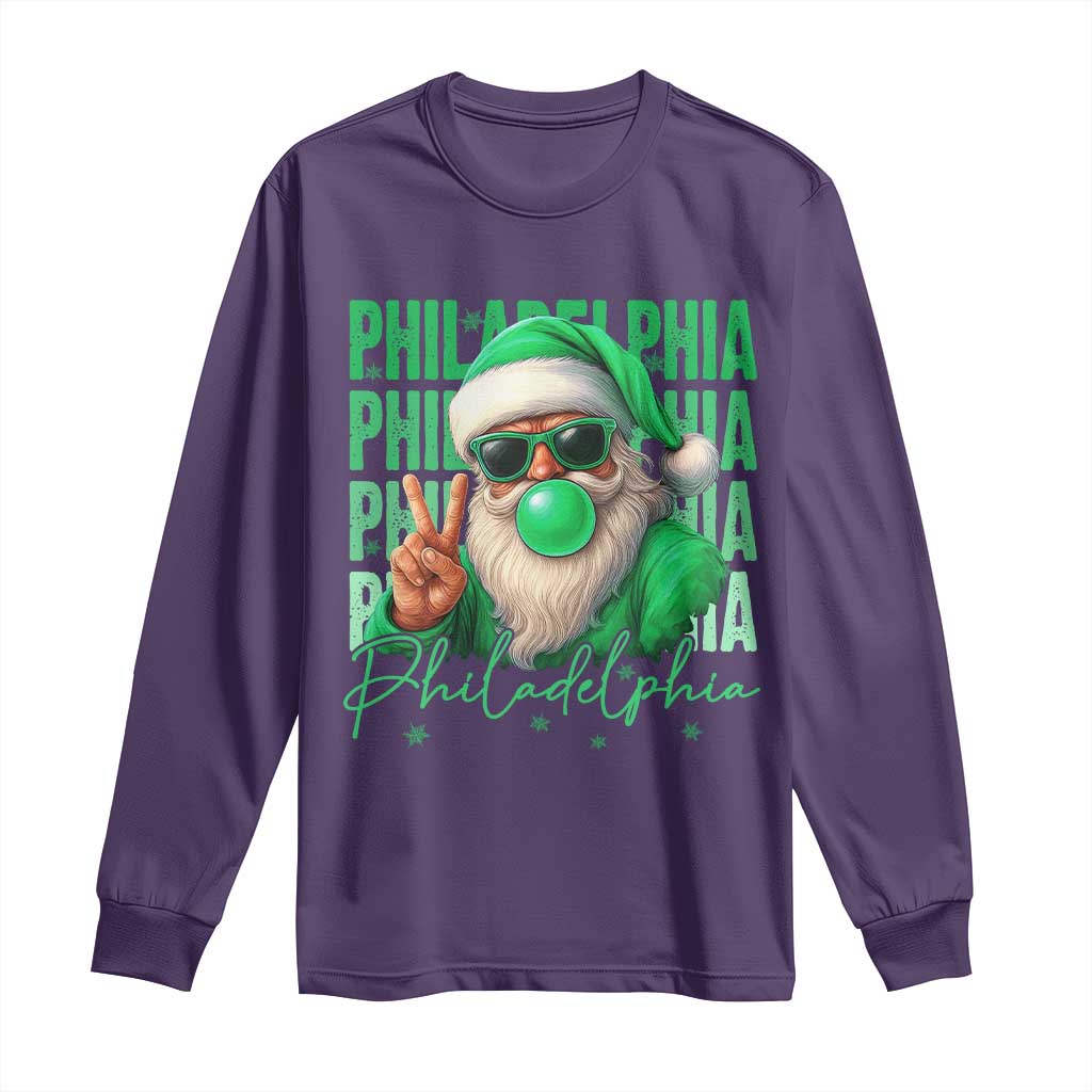 Philadelphia Football Christmas Long Sleeve Shirt Santa Retro Philly Fan - Wonder Print Shop