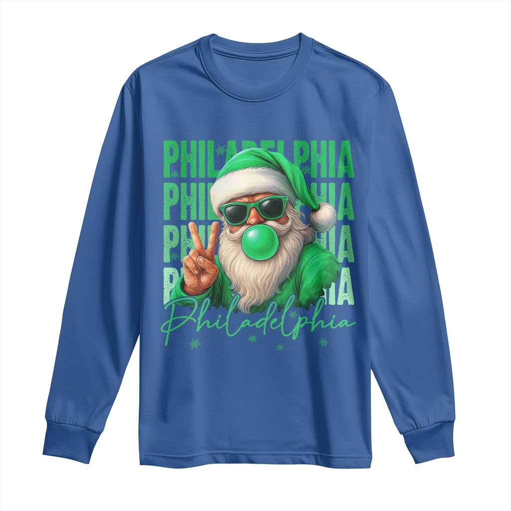 Philadelphia Football Christmas Long Sleeve Shirt Santa Retro Philly Fan - Wonder Print Shop