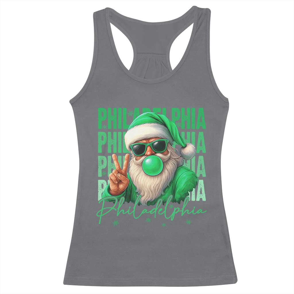 Philadelphia Football Christmas Racerback Tank Top Santa Retro Philly Fan - Wonder Print Shop