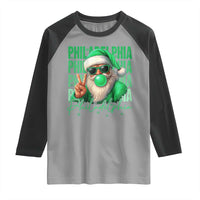 Philadelphia Football Christmas Raglan Shirt Santa Retro Philly Fan - Wonder Print Shop