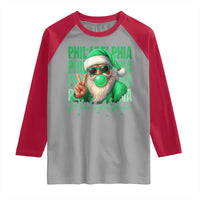 Philadelphia Football Christmas Raglan Shirt Santa Retro Philly Fan - Wonder Print Shop
