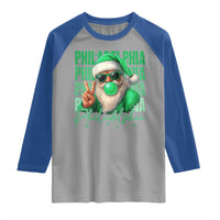Philadelphia Football Christmas Raglan Shirt Santa Retro Philly Fan - Wonder Print Shop