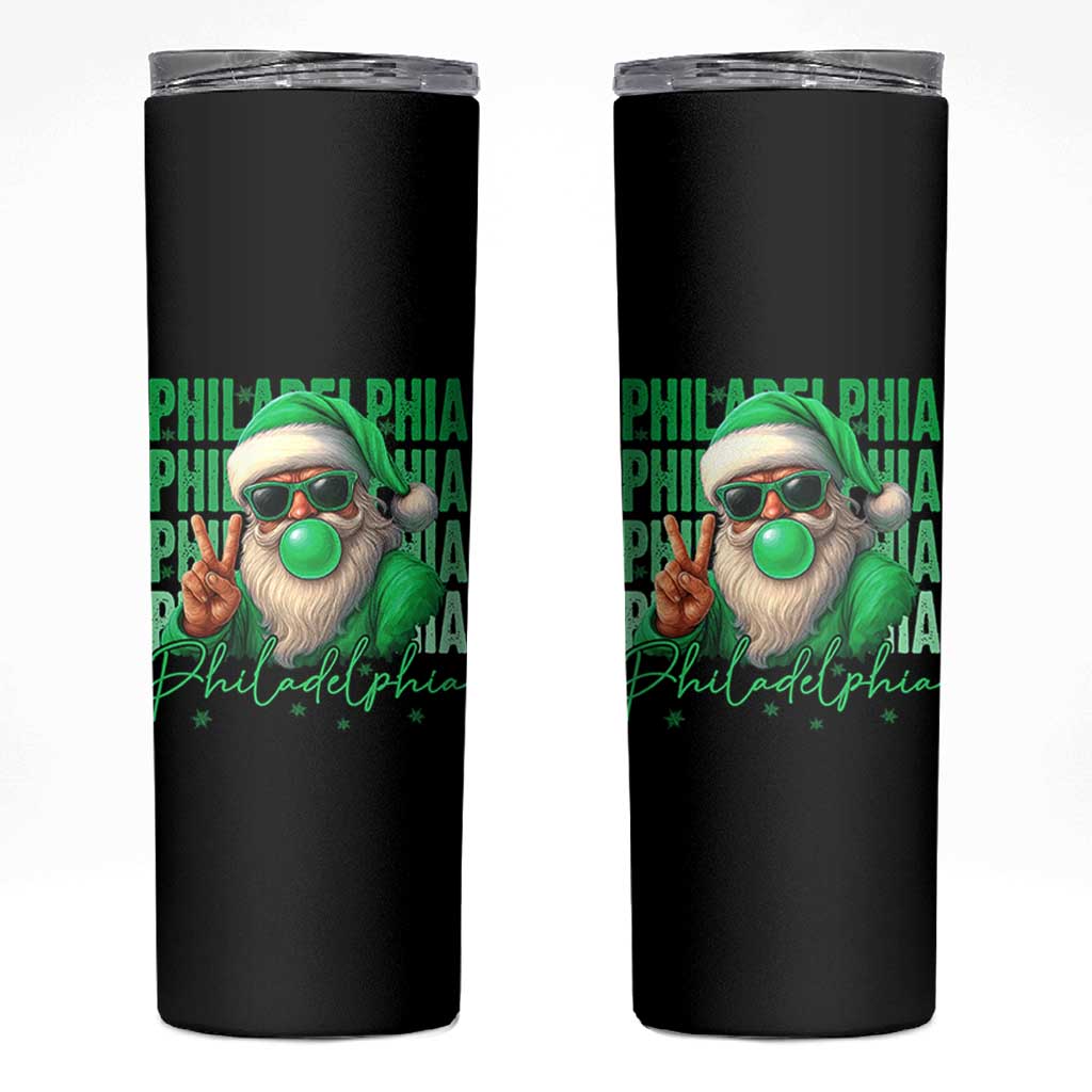 Philadelphia Football Christmas Skinny Tumbler Santa Retro Philly Fan - Wonder Print Shop