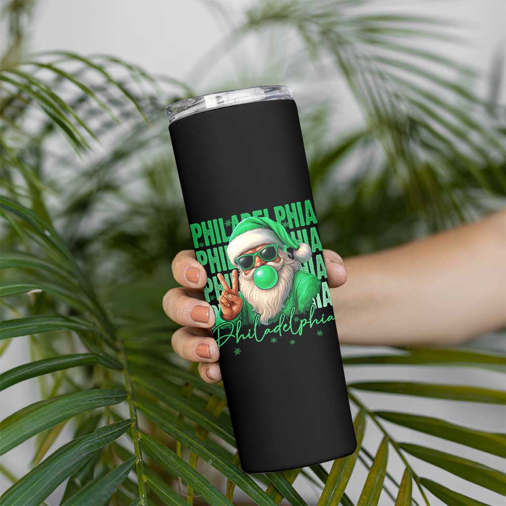 Philadelphia Football Christmas Skinny Tumbler Santa Retro Philly Fan - Wonder Print Shop
