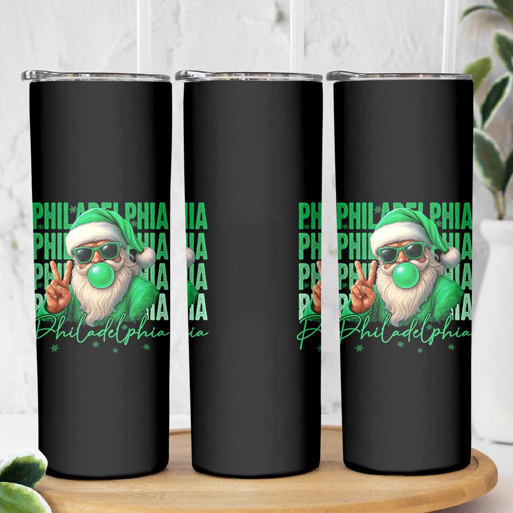 Philadelphia Football Christmas Skinny Tumbler Santa Retro Philly Fan - Wonder Print Shop