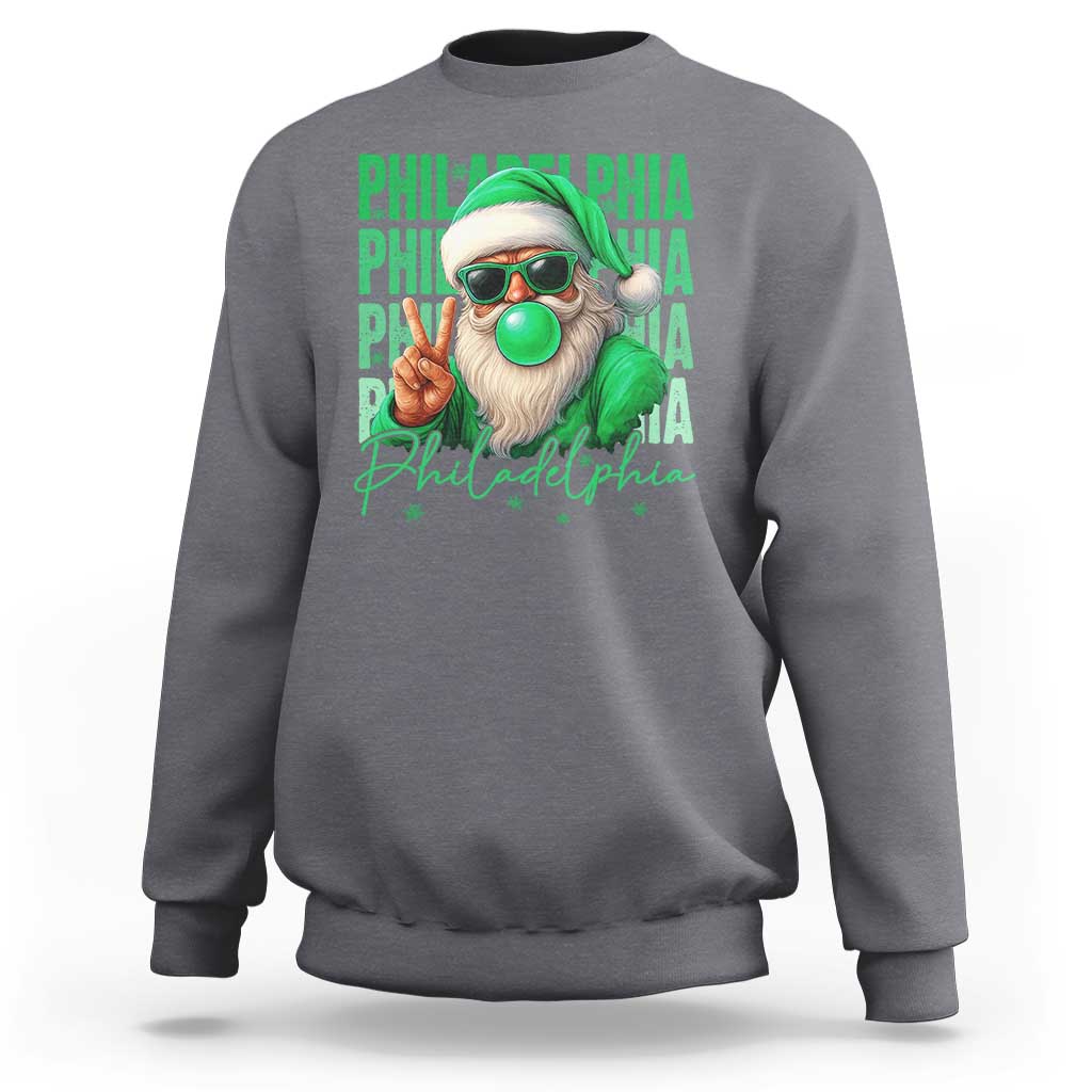Philadelphia Football Christmas Sweatshirt Santa Retro Philly Fan - Wonder Print Shop