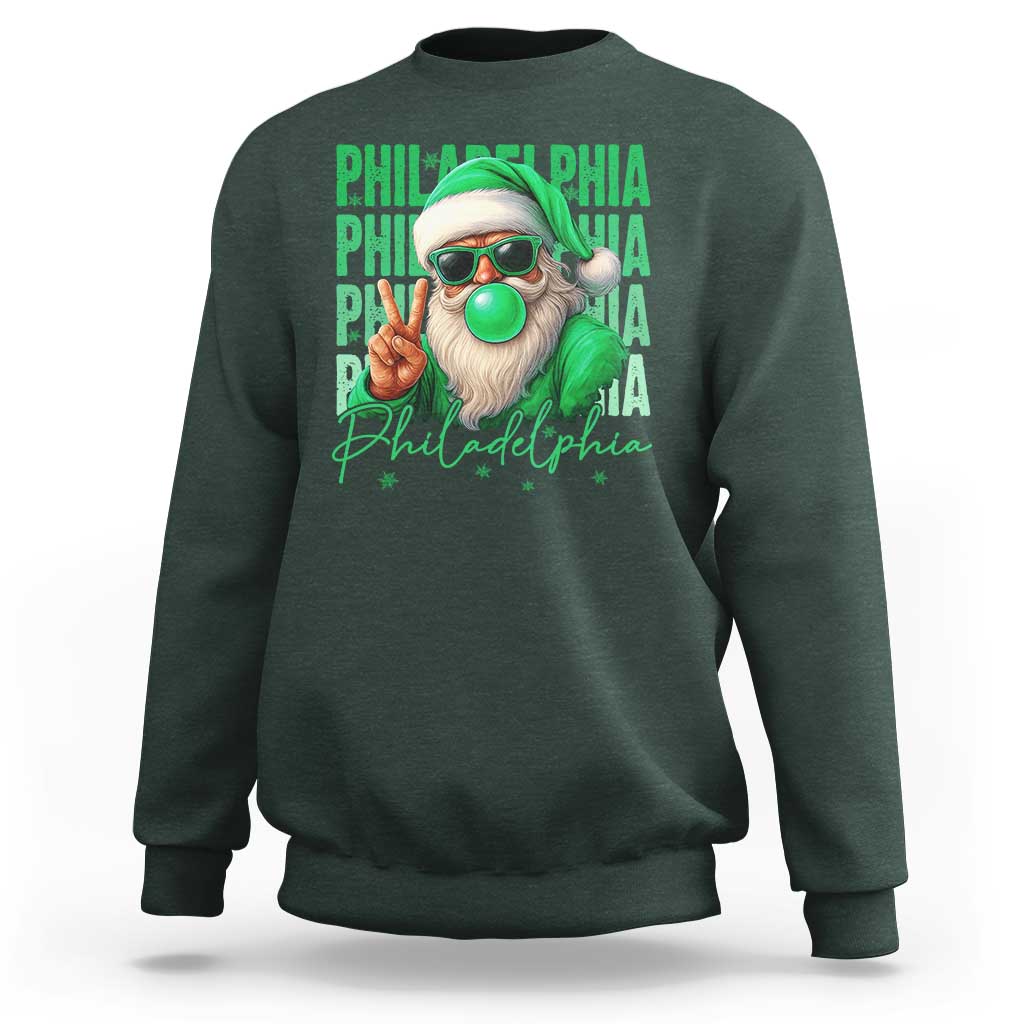 Philadelphia Football Christmas Sweatshirt Santa Retro Philly Fan - Wonder Print Shop