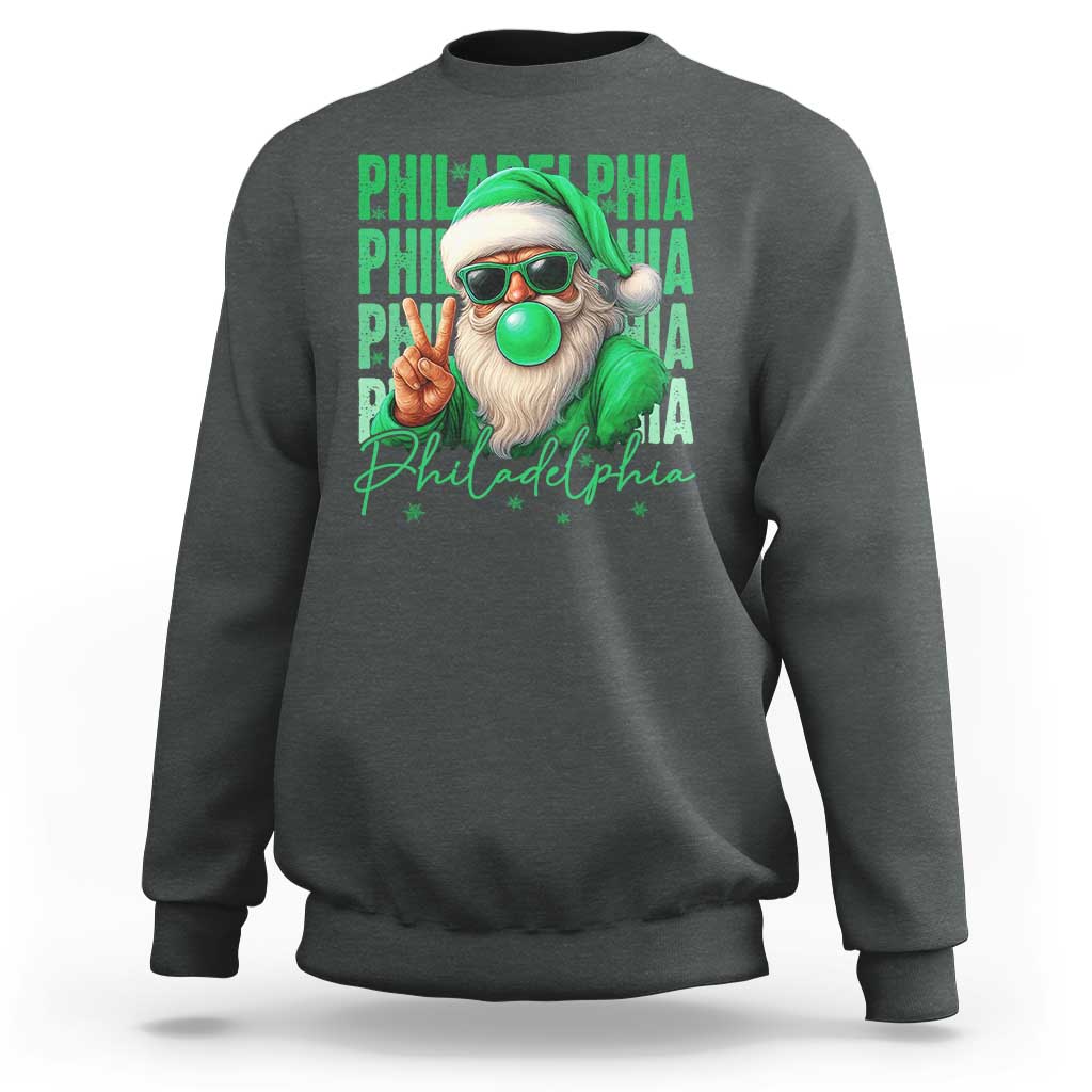 Philadelphia Football Christmas Sweatshirt Santa Retro Philly Fan - Wonder Print Shop
